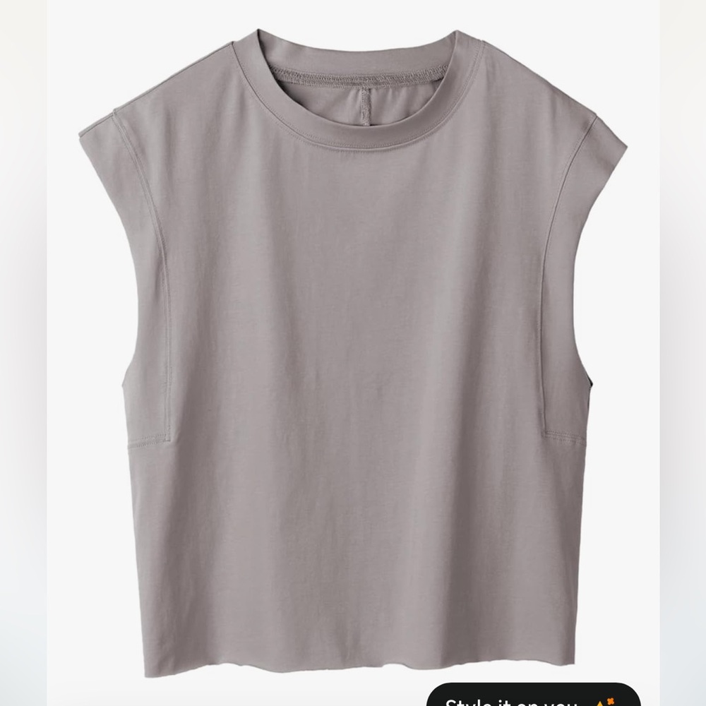 Sleeveless Crewneck Tank Top - Dusty Taupe